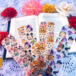 Cute, fun Halloween Bookmarks, Spooky Bookmarks, Witchy Bookmarks, Villian Bookmark, Fall Gifts, book club gift, laminated bookmark