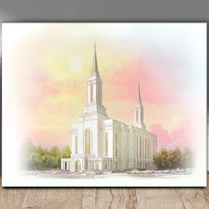 Lindon Utah Temple Watercolor Painting: LDS Wall Art (Digital Download)