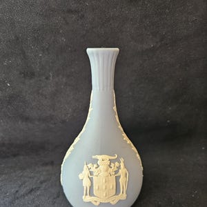 Wedgwood Vintage Blue Jasperware Bud Vase 5 1/2 in