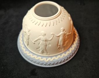 Vintage Wedgwood Jasperware Dancing Hours Lithophane Candle Holder