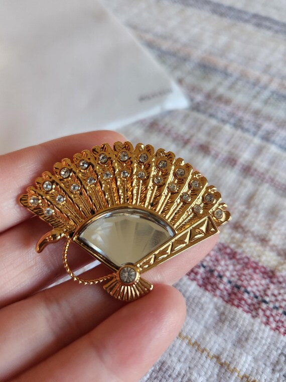 Vintage Swarovski Peacock Gold Brooch - Etsy