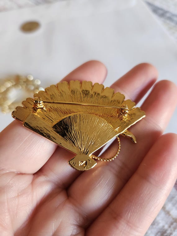 スワロフスキー　ピーコック　ブローチ Vintage Swarovski Peacock Gold Brooch - Etsy