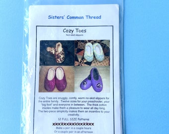 Cozy Toes House Slippers Pattern Uncut with instructions 2011 by Sisters Common Thread