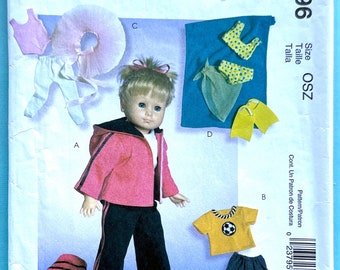 McCalls M4896 18" Doll Clothes Pattern 2005 Partially cut and Complete