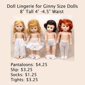 Doll Undies for Ginny Muffie Alexanderkins 8" tall 4" -4.5" Waist