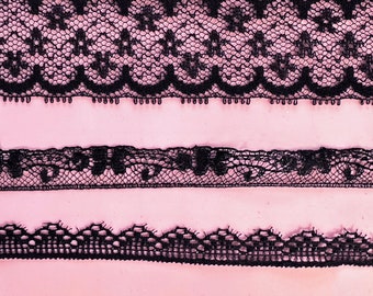 50 yards of black lace Three widths