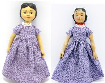 Hitty Doll Basic Dress Lavender Print