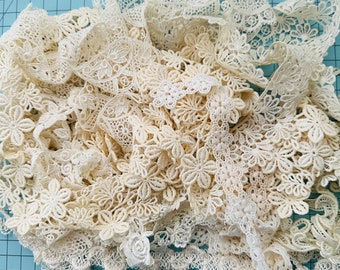 10 yards of ivory Venice lace different widths