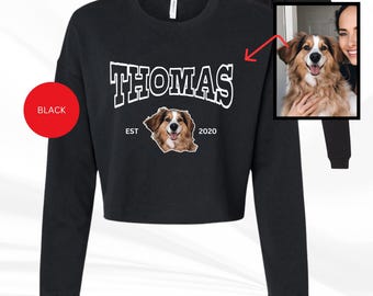 Custom Dog Face Crop Hooded Sweatshirt: Personalized Pet Photo Gift