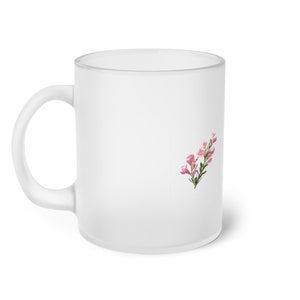 Mug en verre dépoli avec fleur image 4