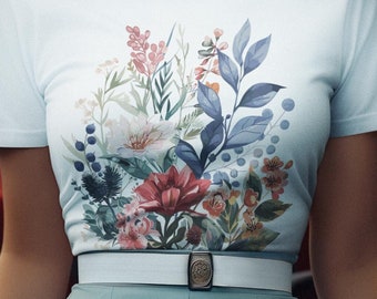 Pressed Wildflower Shirt,Cottagecore Aesthetic Tee, Vintage Botanical Flower Top, Wildflower Meadow Graphic,Gardener Gift,Floral Nature Art
