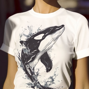 Killer Whale T-shirt, Graphic Whale Top, Orca T-shirt, Orca Lover Gift,  Killer Whale Lover Gift, Whale Shark T-shirt, Shark Lover Gift