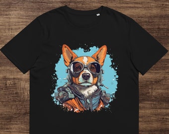 Corgi Aviator Shirt, Funny Dog Pilot Tee, Military Dog Graphic, Corgi Dad Gift, Aviation Enthusiast Top, Cool Dog Streetwear, Maverick Tee