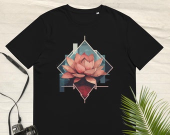 Pink Lotus Flower Shirt, Yoga Meditation Tee, Zen Spiritual Gift, Abstract Floral Top, Mindfulness Graphic, Lotus Bud Outfit, Yoga Lover Gif