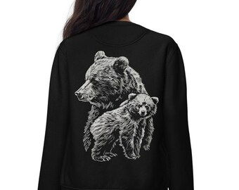 Björn Premium Sweatshirt, Mamma Björn Sweatshirt med tryck på baksidan, Björntröja, Björnälskare Gåva, Campinggåva, Mamma Sweatshirt, Pappa Björn Tröja