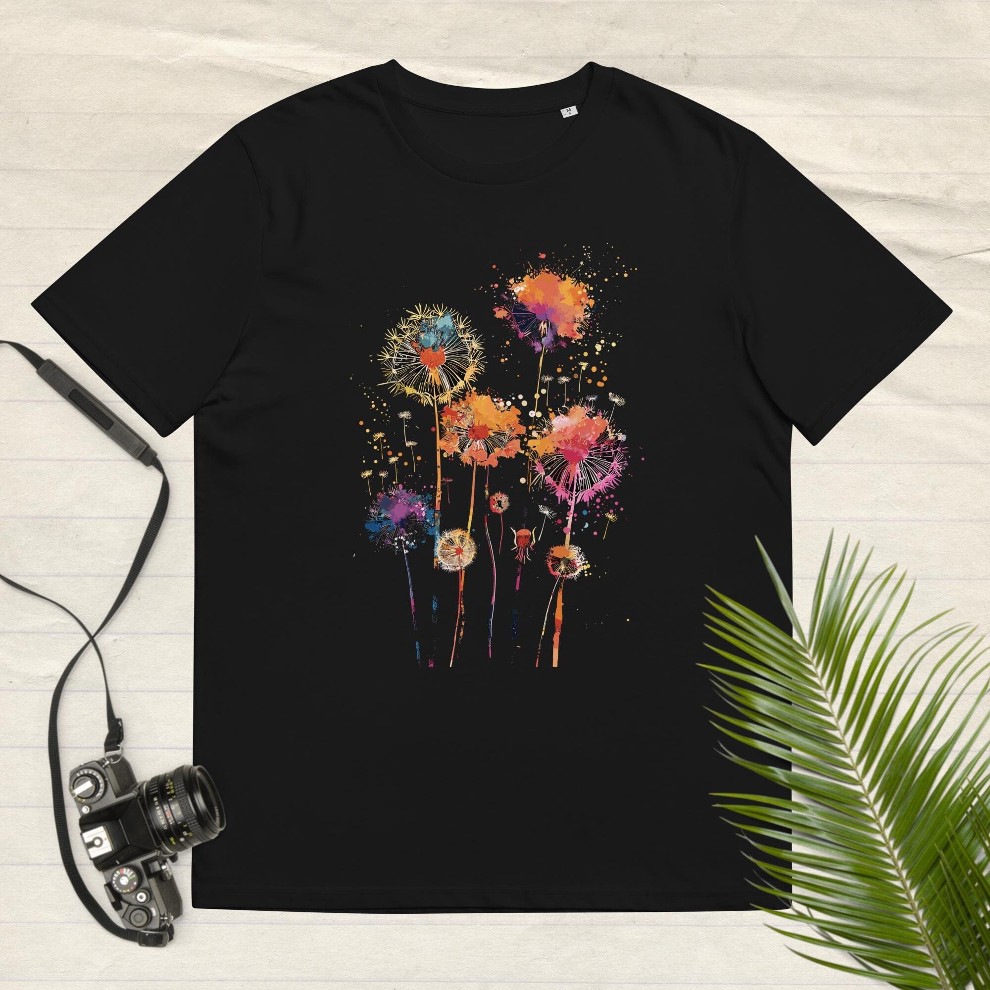 Colorful Dandelion T-shirt, Wildflower Shirt, Sprig Flower