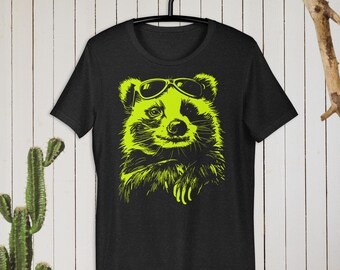 Neon Honey Badger Shirt, Fearless Animal Graphic Tee, Cyberpunk Honey Badger Top, Edgy Streetwear, Synthwave Art, Badger Gift, Gamer Tee