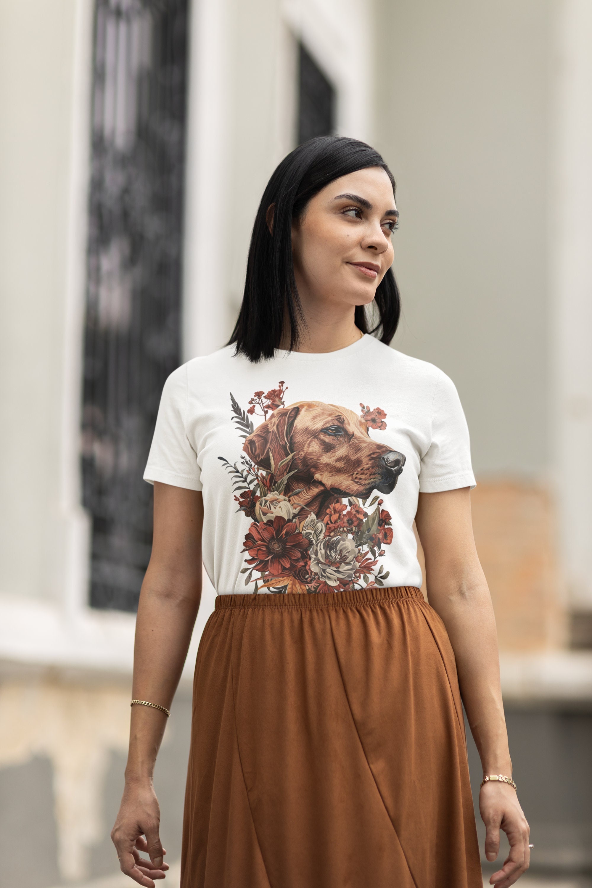 Floral Rhodesian Ridgeback T-shirt, Ridgeback Mom Shirt, Cute Dog Lover Tee, Dog Mom Gift, Ridgeback Mom Gift, Rhodesian Ridgeback Mom Tee