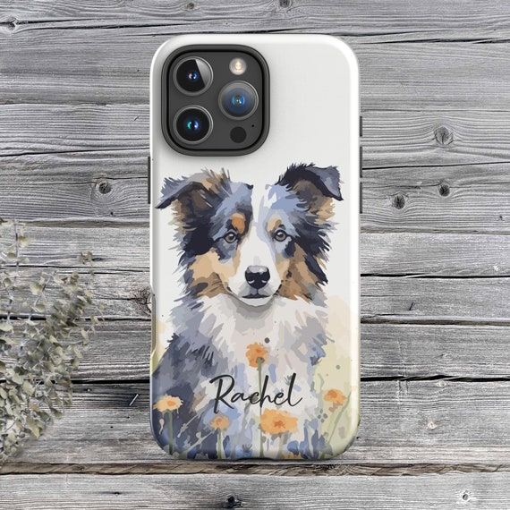 Custom Australian Shepherd Puppy Tough Case for iPhone®, Personalized Aussie Mom Gift, Dog Mom Present, Custom Australian Shepherd Gift