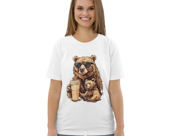 Mama Bear Coffee Shirt, Tired Mom Tee, Mother's Day Gift, Cute Bear Graphic Top, Coffee Lover Mama Gift, New Mom Apparel, Mama Bear Sketch