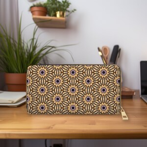 Cartera con cremallera; billetera de diseñador, billetera clutch, billetera de arte original, regalo para ella, cuero sintético, billetera de mujer llamativa - Worcester