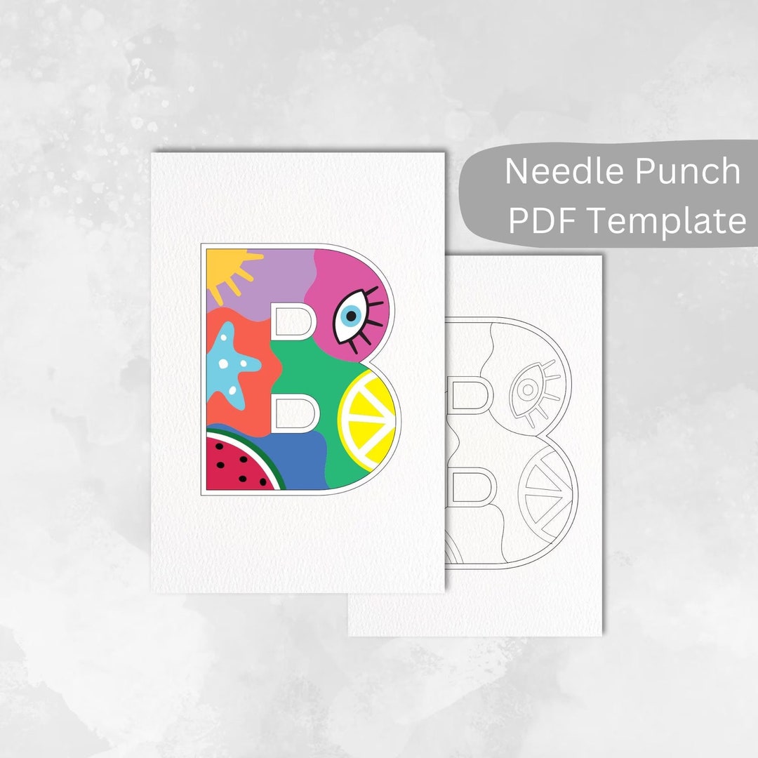Punch Needle Pattern Letter B. Embroidery Template PDF Digital Download ...