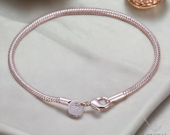 Vintage Sterling Silver Snake Chain Charm Bracelet. 12.25g. - Etsy