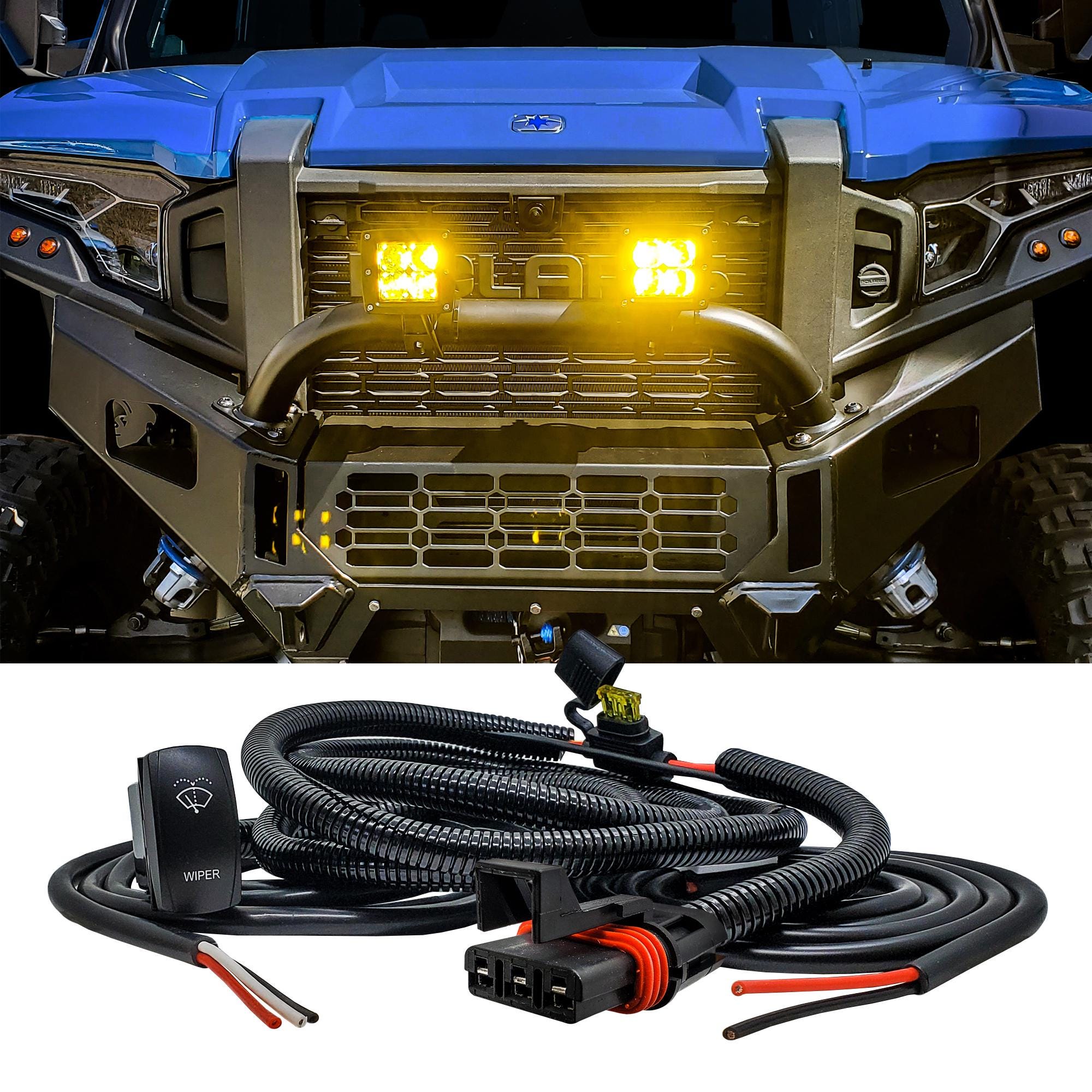 Wiper Washer Auto Park On/Off/On Switch Pulse Power Busbar Plug Harness RZR XP Wiper Washer Auto Park On/Off/On Switch Pulse Power Busbar Plug Harness RZR XP