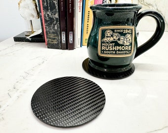 2x Large Carbon Fiber Coaster Set Large for drink bottle glass beer pad coffee kitchen office garage man cave bar table