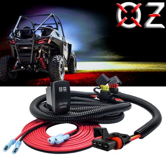 10' Pulse Power Bus Bar Plug Wire Harness LIGHTS On/Off Rocker Switch Compatible With 2024 Polaris Xpedition Xp Adv Ultimate Northstar Premium