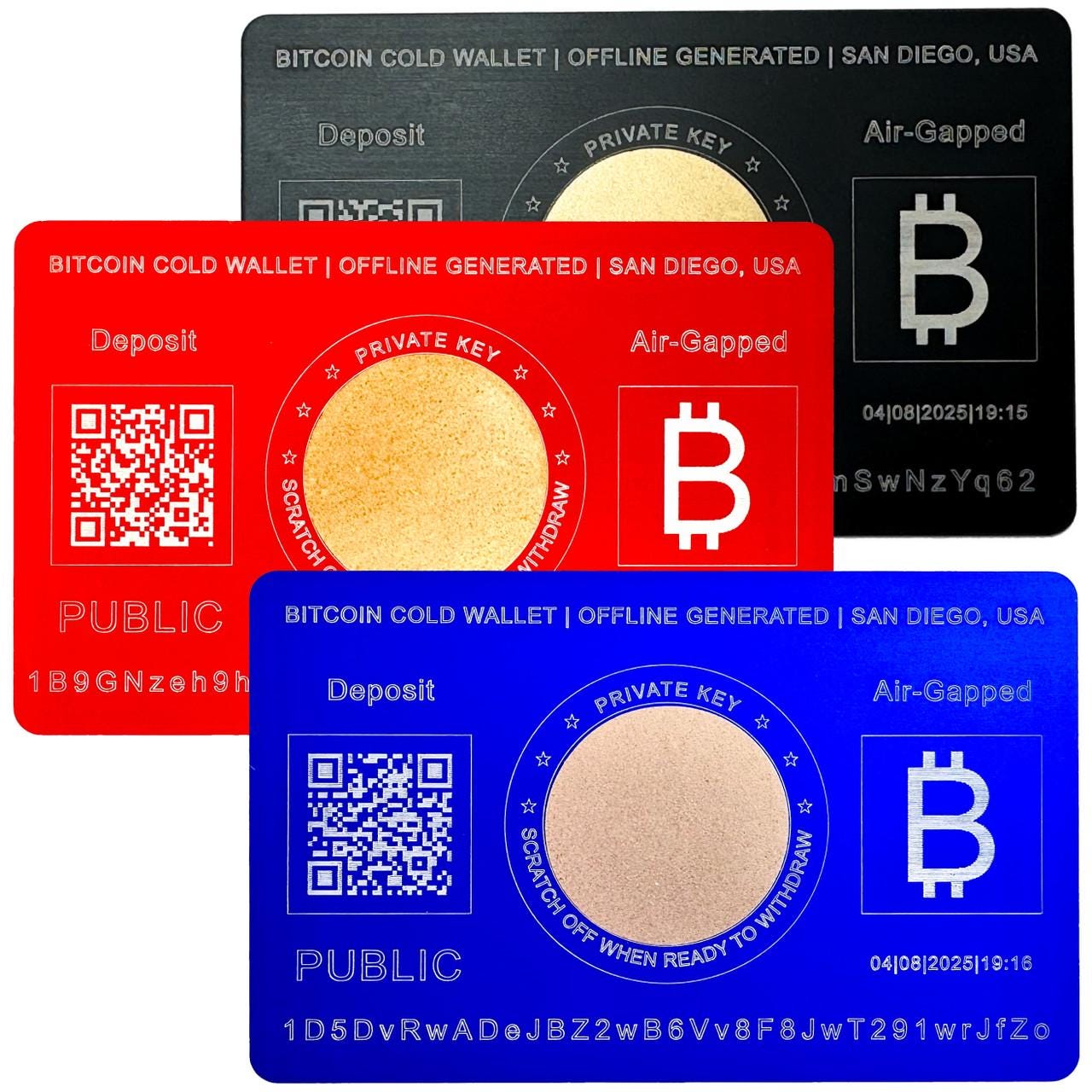 OZ-USA 3x Bitcoin Cold Wallet Karte, Geschenkkarte Air Gapped geprägte  Geheimhaltung - Etsy Schweiz