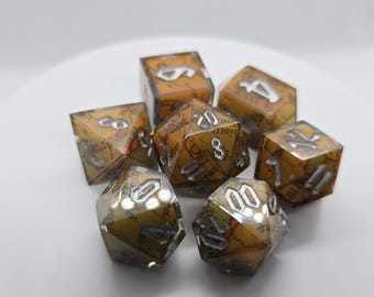 European Russia (1941) - 7pc Dice Set Handmade From a Real Map for Pathfinder, Call of Cthulhu, and Other Table Top RPGs