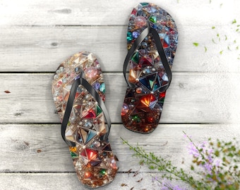 Printed Flip Flops: Cushioned Summer Pool Shoes