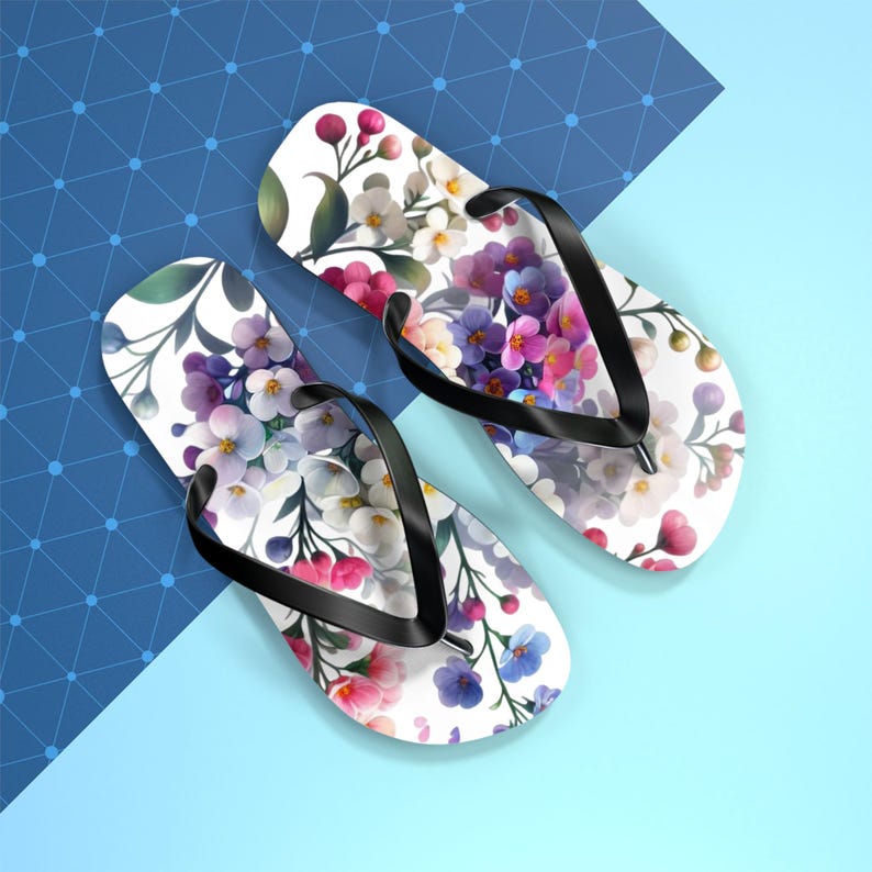 Floral Print Flip Flops: Stylish Summer Beach Footwear image 3