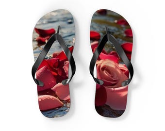 Teenslippers met rozen | Comfortabele unisex teenslippers | Zomerschoenen