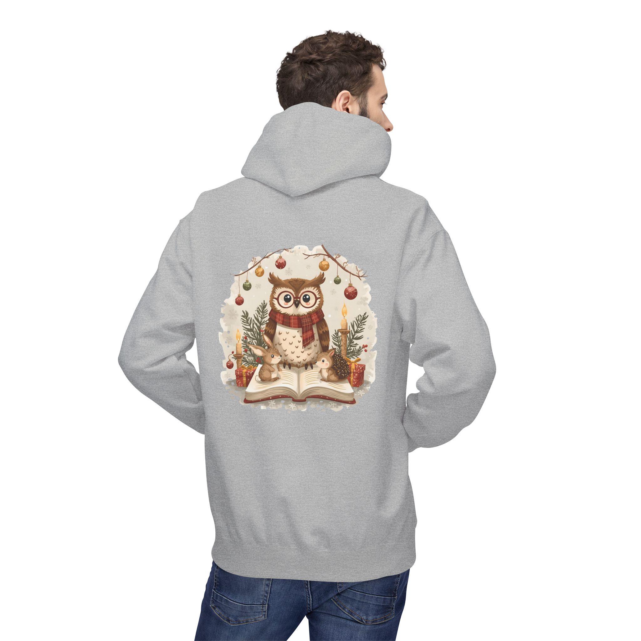 Cozy Owl Fleece Hoodie - Perfect for Fall, Christmas, and Gift Giving, Unisex Cozy Wear, Holiday App