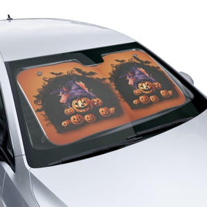 Auto Sonnenschutz | Halloween Auto Sonnenblende | Gruseliges Design | UV-Schutz & Wärmeblock | Sonnenschirm | Selbst Jalousien
