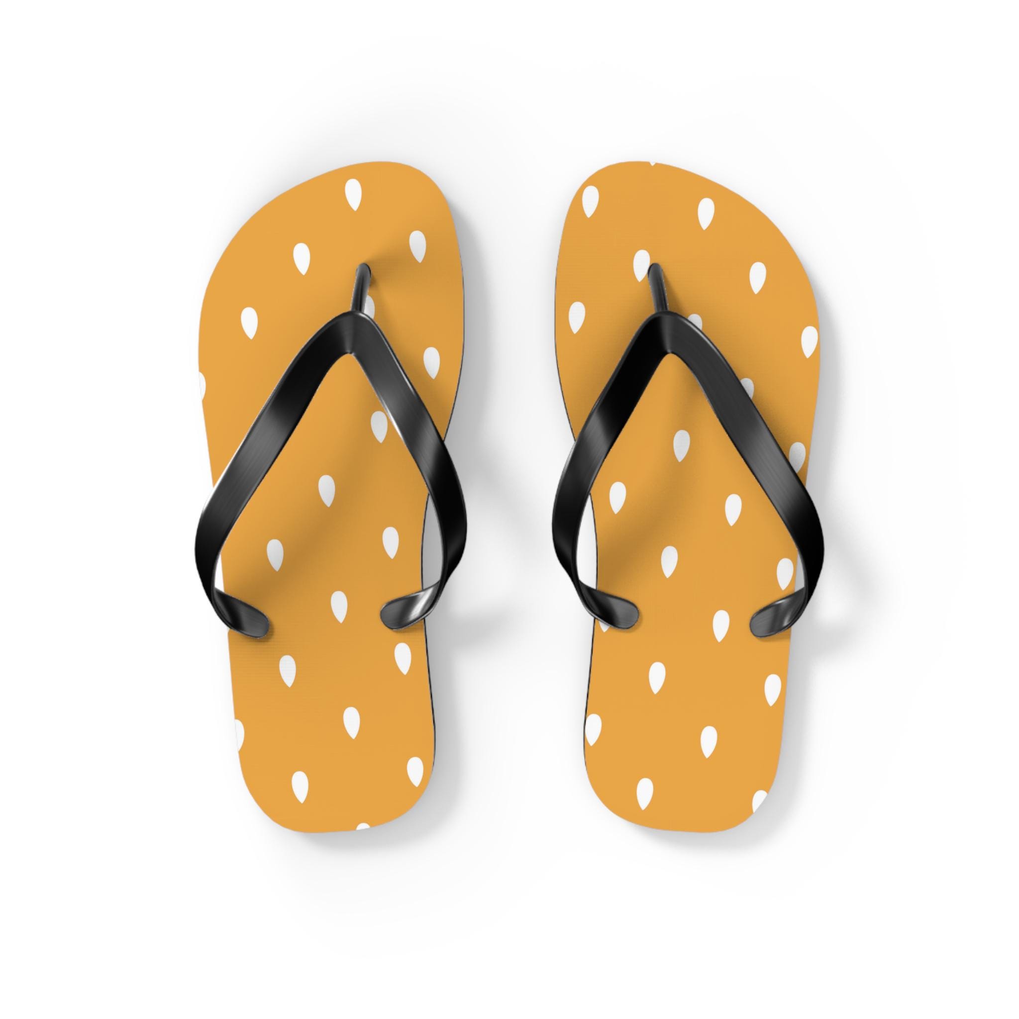 Yellow Polka Dot Flip Flops | Summer Beach Sandals - Etsy