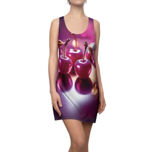 Cherry Blossom Racerback Dress - Vibrant Summer Style, Casual Outfit, Beachwear, Festival Dress, Spring Fashion