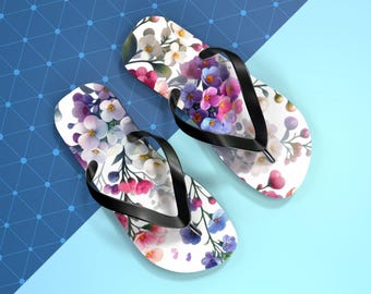 Floral Print Flip Flops: Stylish Summer Beach Footwear