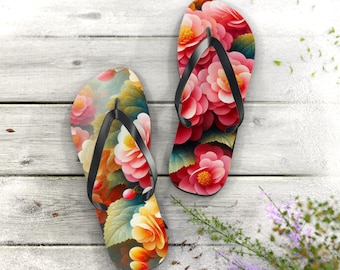 Floral Print Flip Flops: Summer Beach Footwear