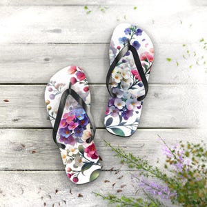 Floral Print Flip Flops: Stylish Summer Beach Footwear image 2