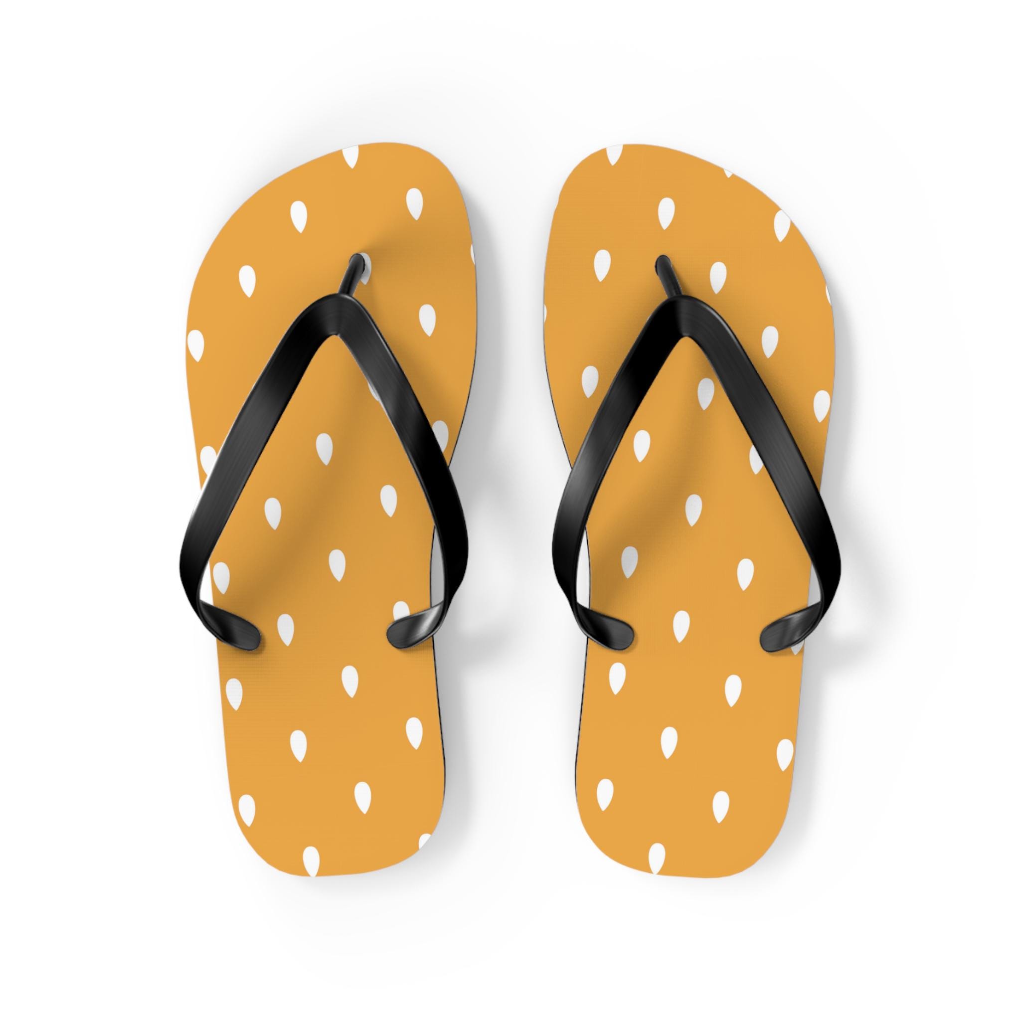 Yellow Polka Dot Flip Flops | Summer Beach Sandals - Etsy
