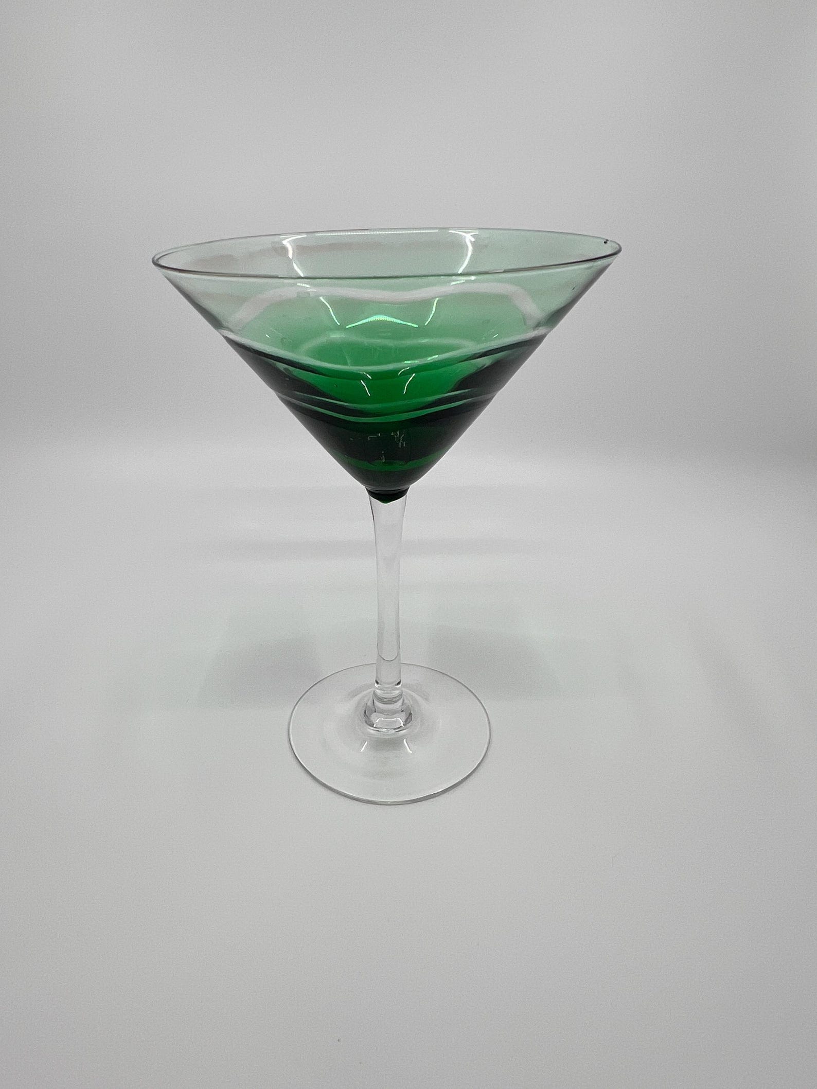 Martini Glass - Clear with Opaque Green