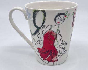 Lenox Christmas Mug 12 Days of Christmas 7 Swans 8 Maids A-Milking 9 Ladies Dancing Coffee Tea Cup