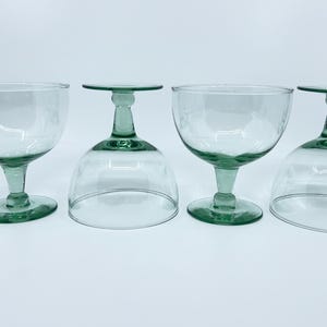 Vintage Green Large Coupe Glasses Dessert Footed Cocktail Glasses