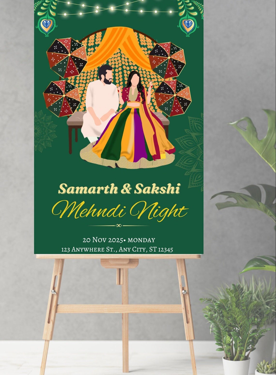 Personalised Mehndi Night E-invite Sign - Etsy