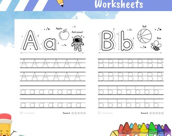 Folhas de exercícios de traçado de letras do alfabeto: prática de caligrafia para pré-escola e jardim de infância (download em PDF)