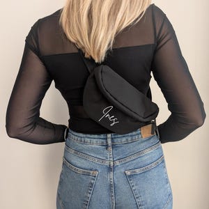 personalisierte Bauchtasche Schwarz