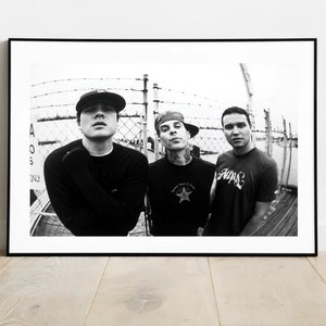 Blink-182 Fotodruck- Musik Poster- Schwarz Weiss Fotografie- Mark Hoppus, Tom DeLonge, Travis Barker- Pop Punk- Einlauf der Zustand- 541